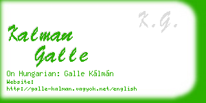 kalman galle business card