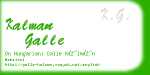 kalman galle business card